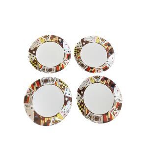 Gibson Casino Poker Chips Playing Cards Salad Plates Set of 4 Vegas Party Decor